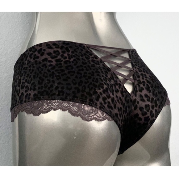 Victorias Secret Nwt Very Sexy Leopard Stretch Lace Up Micro Cheeky Panty - Picture 2 of 4